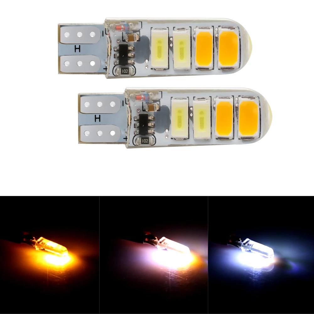 

Energy saving LED Light T10 194 168 W5W 8SMD Car LED Flash Light Bulb White Yellow Light Direct Plug In Replacement Ampoule #4