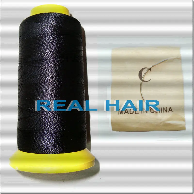 1 Set Hair Weaving Needle Thread Set, 10 Units C Type Hair Needles Curved And 1 Roll Hair Sewing