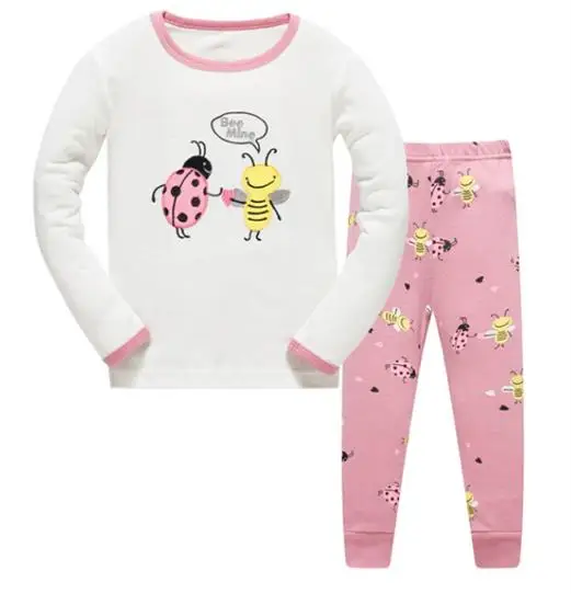 Brand Cartoon Cotton homewear pajamas Kids Baby Girls underwear Set Spring Autumn Sleepwear Children sleeping suits dr5t6 - Цвет: color at picture