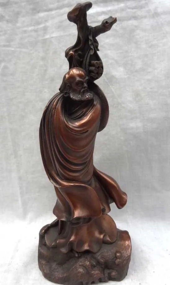 

10" China Pure Bronze Buddhism Joss Arhat Damo Bodhidharma Dharma Buddha Statue free shipping