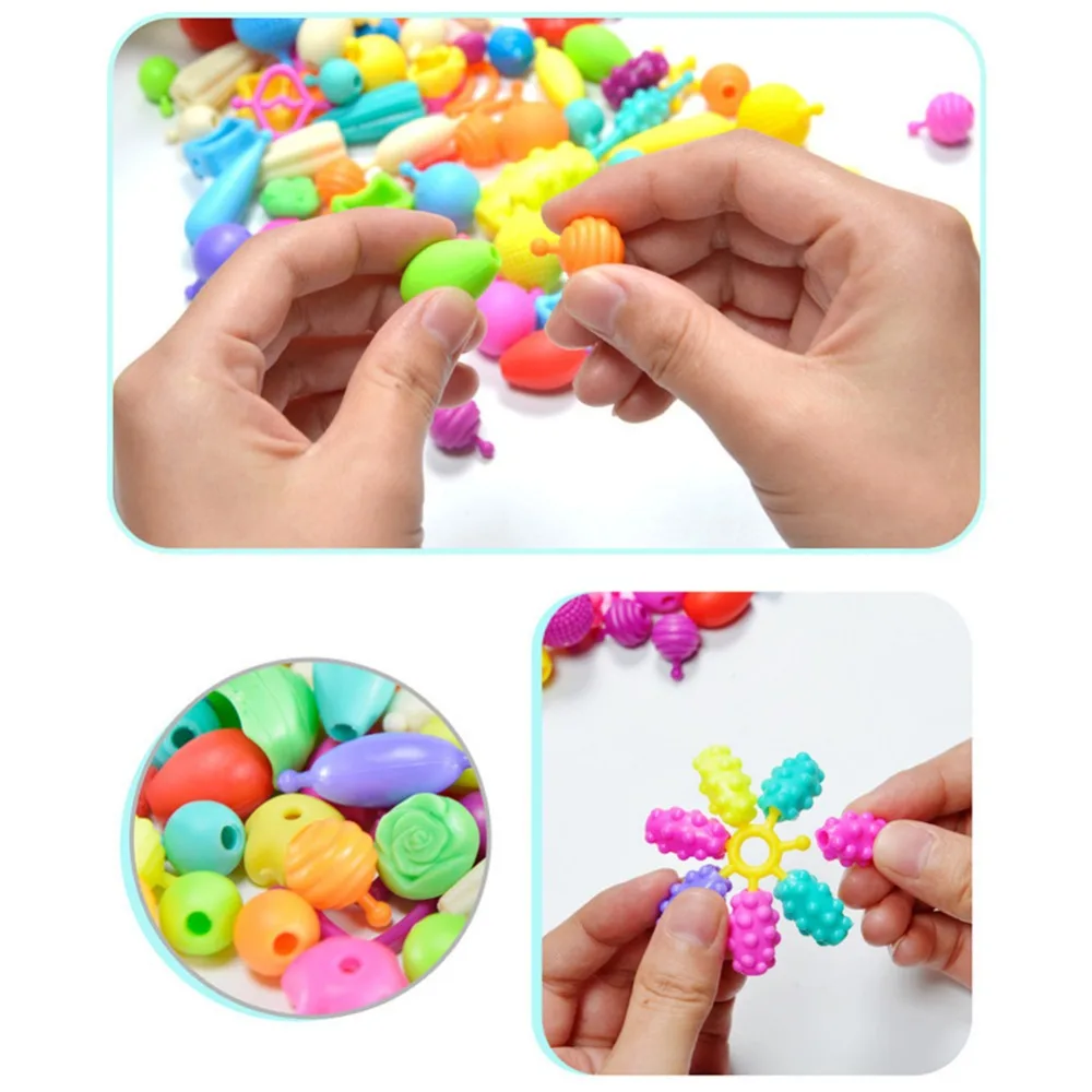 Buy 100pcs Block Stringing beaded Toys Children Girl