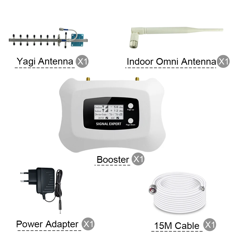 ATNJ 4G LTE Moblie Телефонный ретранслятор сигнала 70dB Gain 4G DCS Усилитель сотовой связи 1800 МГц 2G 4G LTE бустер Band 3 ЖК-дисплей