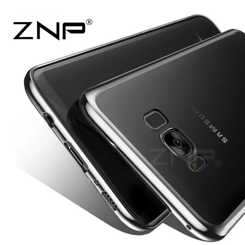 ZNP Full Cover For Samsung Galaxy S8 S8 plus S7 Cases Transparent soft TPU Case For Samsung Galaxy S7 S7 Edge Plating phone case cases-for-s8+
