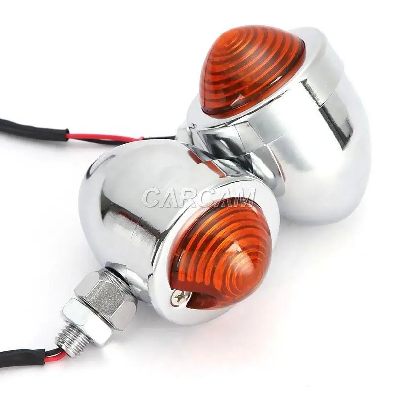 buy Motorcycle Chrome Bullet Turn Signals Chopper Bobber Cruiser Custom Street Bike