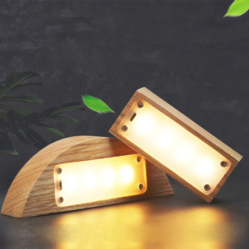 

LED Night Light Table Wood Lamp USB Powered Touch LED Night Lamp Warm Night Lamp Decorative Lighting for Home Children