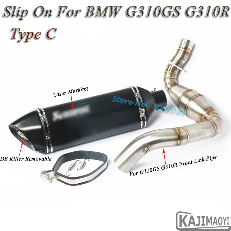 G310GS выхлопная труба мотоцикла модифицированный мотоцикл лазерный глушитель Передняя средняя Соединительная труба дБ убийца слипоны для BMW G310R G310GS - Цвет: Type C