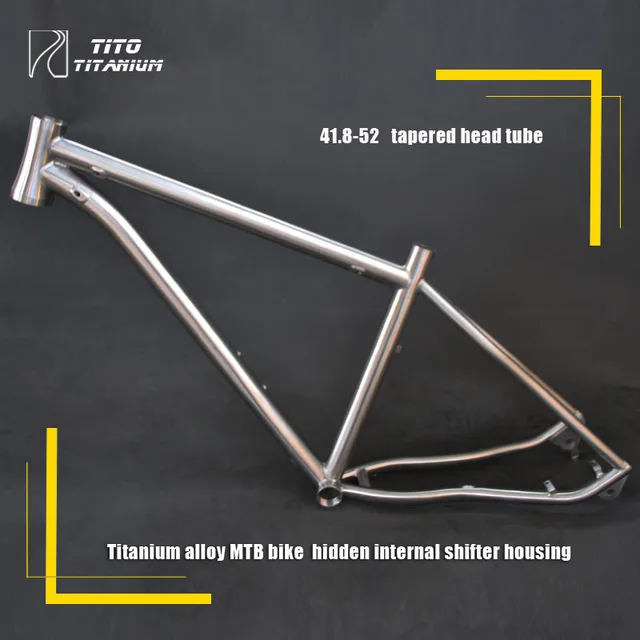 Cheap FREE SHIPPING !!! TiTo Titanium MTB bike frame 26``   27.5``  29`` 142-12 rear axle bicycle internal shifter housing