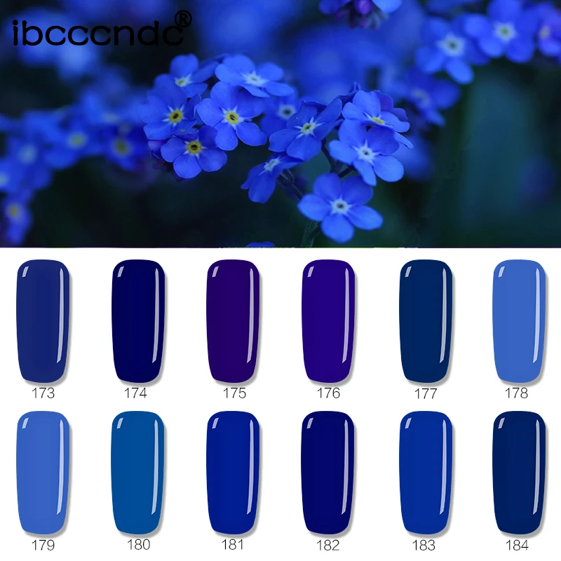 

Nail Gel 10ML UV/LED Lamp Semi Permanent Long-lasting Blue Colors Gel varnishes Top Base Coat Soak Off UV Led Nail Gel Varnish