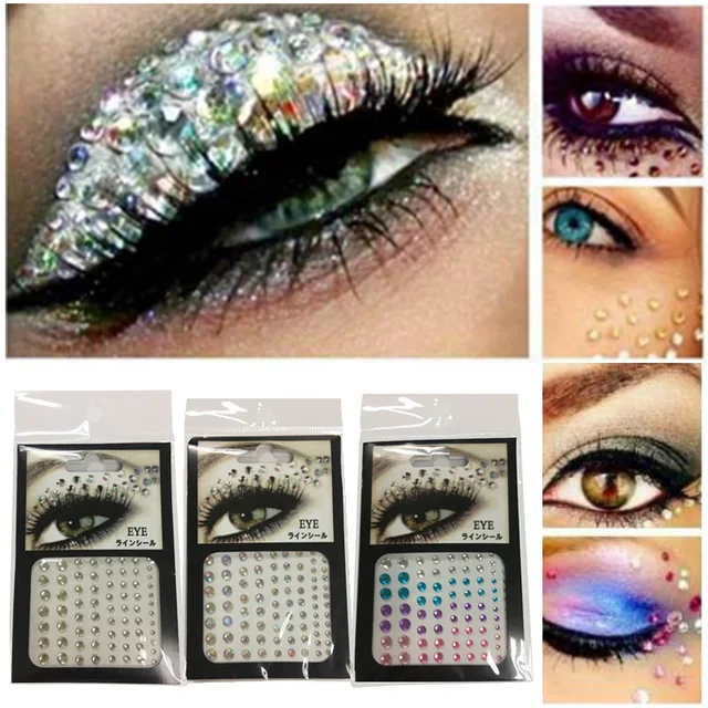 81pcs Eye Gem Kit Acrylic Resin Diamante Rhinestone Crafts Body Face Painting Festival Decorin