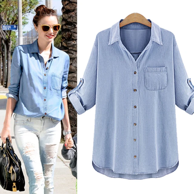 Resultado de imagen para camisa denim mujer