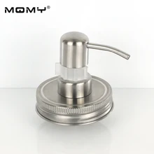 Wholesale Screw Shampoo Bottle Soap Stainless Steel Silver Mason Jar (not including the Jar) Lid Glass Lotion Dispenser Pump the tear jar