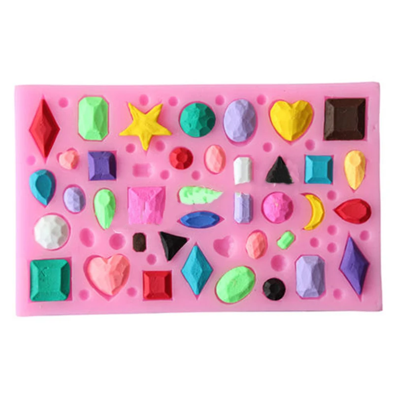 

3D Silicone Mini Diamonds Cake Molds Gem Gemstone DIY Fondant Kitchen Baking Bakeware Tool Jelly Pudding Decorating YL979411