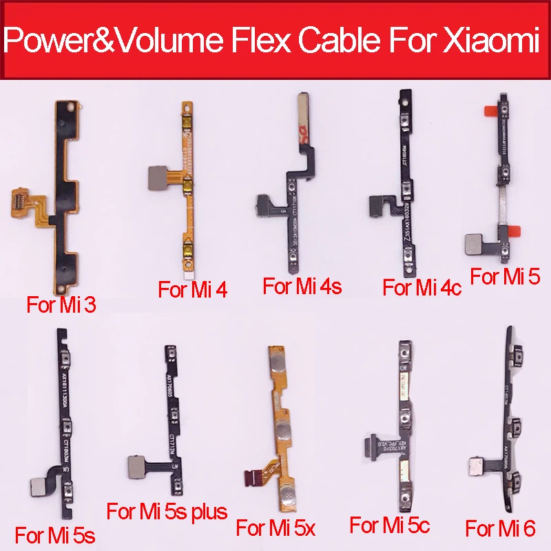 

Power & Volume Button Flex Cable For Xiaomi Mi6 Mi5s 5x 5c M5s Plus Mi 3 4 5 4s 4c Power Volume Control Flex Ribbon Repair Parts