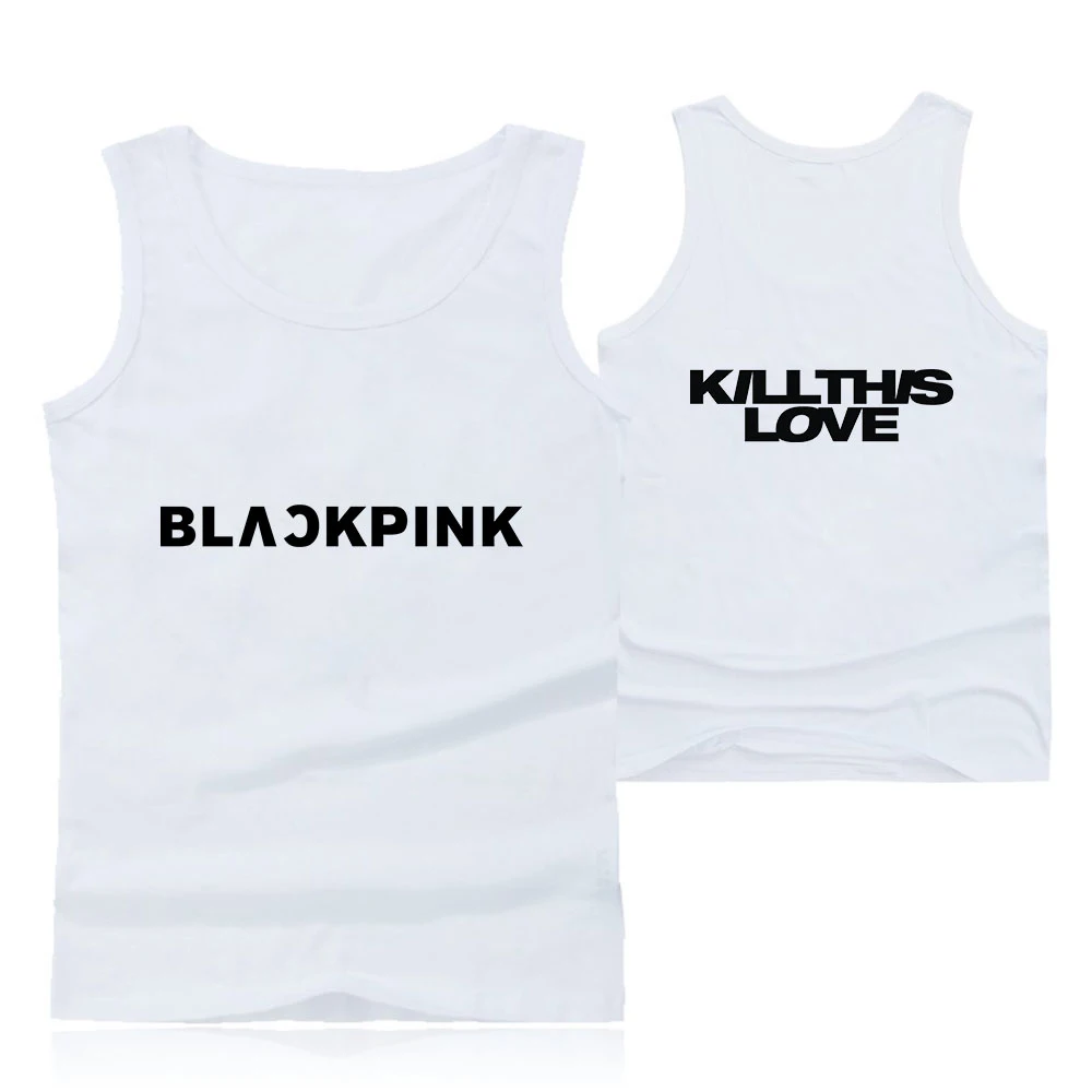 Blackpink альбом KILL THIS LOVE жилет корейский летний круглый вырез популярная летняя уличная одежда без рукавов для мужчин/женщин