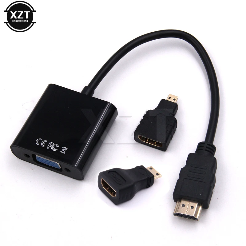 Высокое качество HDMI в VGA M/Famale конвертер аудио+ мини для HDMI Micro для HDMI адаптер 1080P видео аудио для ПК HDTV дисплей