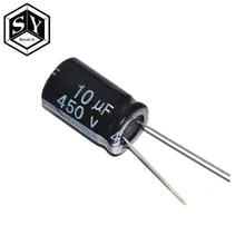 Capacitor eletrolítico de alumínio 10 dos pces uf 450 v 13*21mm frekuensi tinggi kapasitor eletrolítico radial