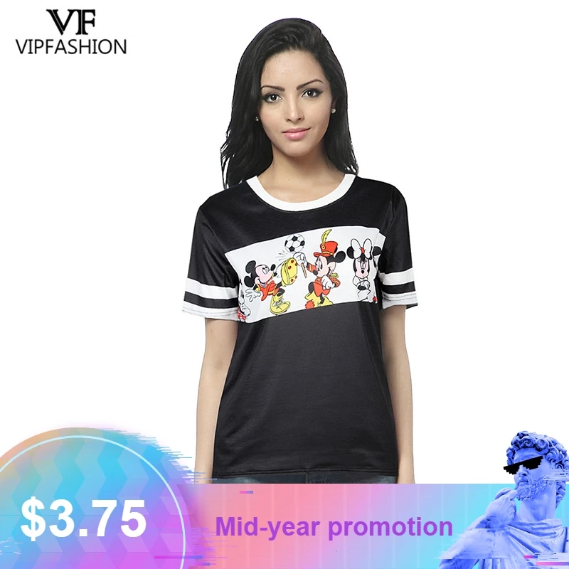 

VIP FASHION 2019 Hot Sale Free Shipping Factory Price 3d Printed Cartoon Mouse Pattern Matt Cotton T-shirt For Man Or Women