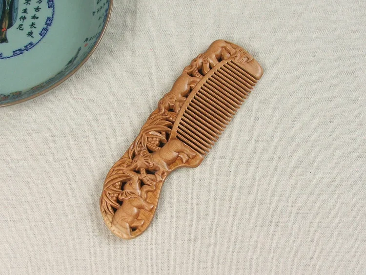 Handmade природных сандал деревянный гребень Сладкий ручной деревянный гребень слон Flawles