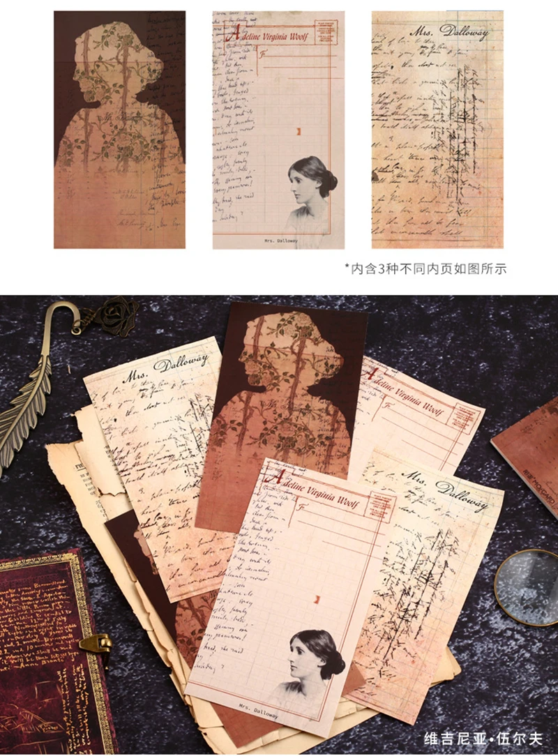 Mo.Card Vintage manuscript Notepad memo pad paper message note Wholesale