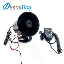 Digitalboy Nueva Motocicleta 50 W 125dB Sirena de Coche Bocina de Aire Fuerte Altavoces de sonido de Alarma Megáfono para Ambulancia Barco del Carro 12 v 6 tonos
