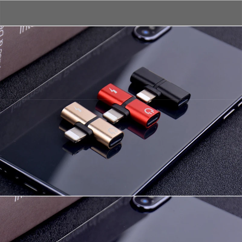 

2 in 1 Audio Adapter HH For MobilePhone 7 8 Plus X Charging/Audio Charger Cable Adapter For Lightning Jack to Earphone AUX Cable