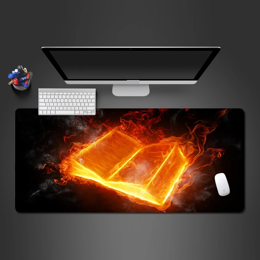 

Super Cool Flame Books Art Mouse Pad Advanced Rubber Mouse Pad Computer Game Accessories Keyboard Mousepad To Boyfriend Mats