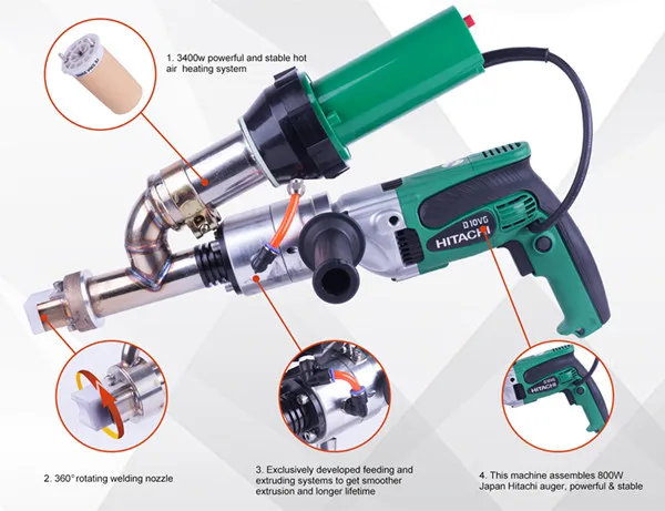 Винила сварочный экструдер горячего воздуха сварочный пистолет геомембрана ремонт шва сварочный пистолет
