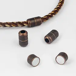 5 Наборы старинное медный цилиндр сильная Магнитная застежка и крючок для 5 мм круглый кожаный шнур браслет делая модные пряжки