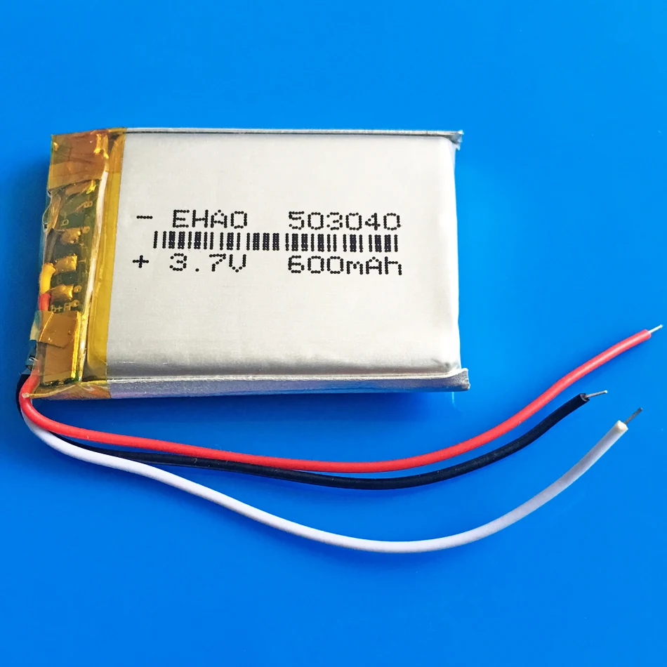 3,7 V 600mAh 503040 аккумуляторная батарея lipo 3 провода литий-полимерный для MP3 gps DVD bluetooth динамик рекордер электронная книга камера