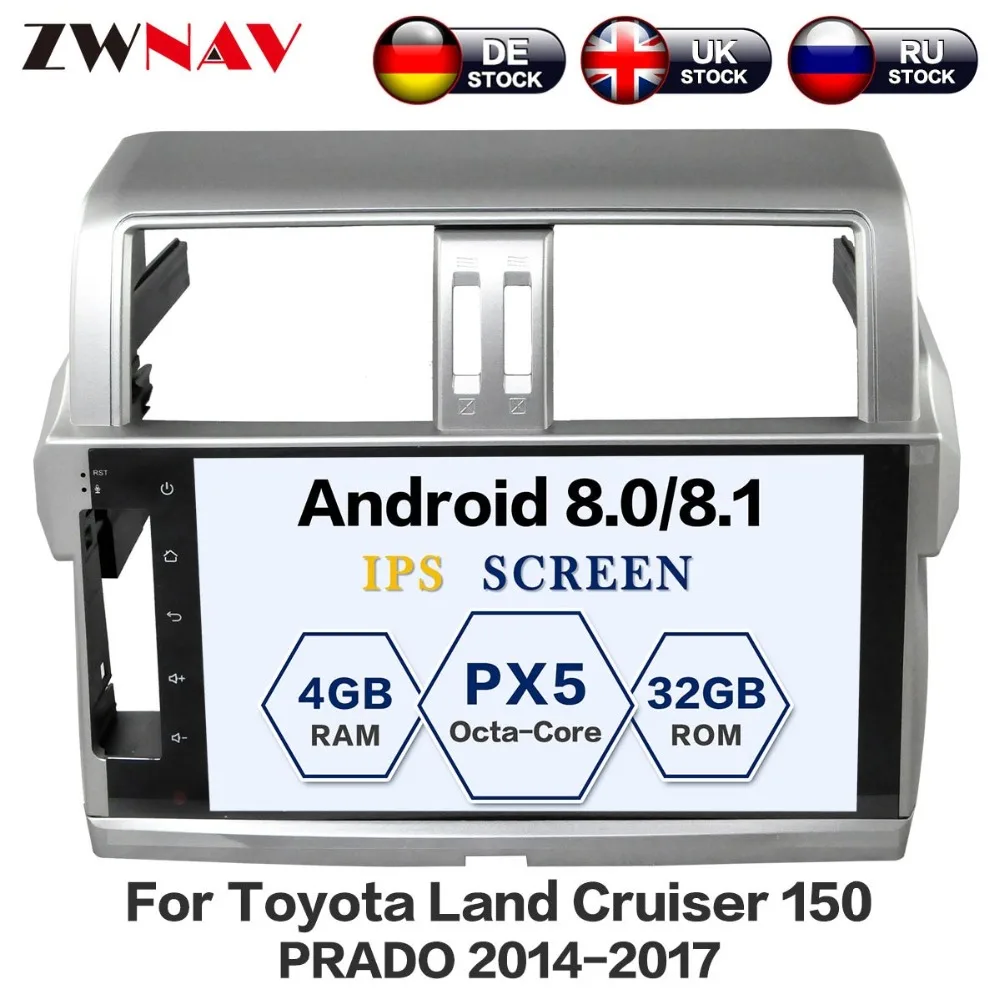 Купить 2017 дюймов Android 8,0 автомобиль DVD gps для Toyota Land Cruiser Prado 150 2014 4G головное устройство с 10,2 Радио RDS Mirrior Link бесплатная карта