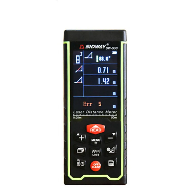 

SNDWAY SW-S50 Laser Distance Meter USB Rechargeable Laser Distance Meter 50m Rangefinder Tape Measure laser meter