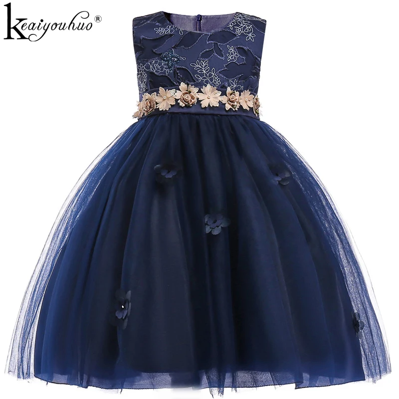 

KEAIYOUHUO 2018 Kids Princess Dresses For Girls Chiffon Embroidery Kids Party Dress For Baby Girls Summer Wedding Dress Vestidos