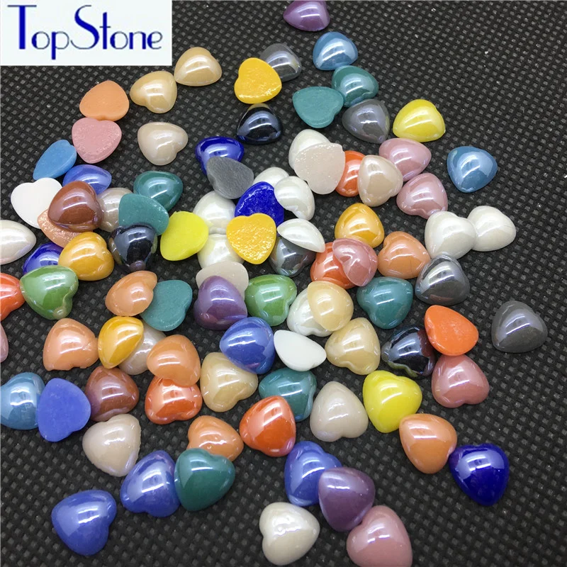 Mix Color Half Heart Ceramic Pearl Rhinestone 6 8 10 12 mm DIY Craft Flatback Pearls Stones Nail Art phone case decoration | Дом и сад