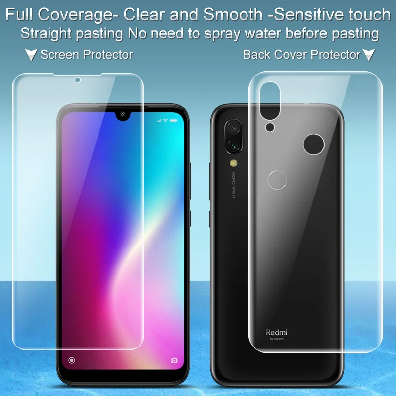 

Imak Hydrogel III For Xiaomi Redmi 7 Redmi7 2PCS Screen Protector Front or Back Full Coverage Clear HD Soft Protective Film