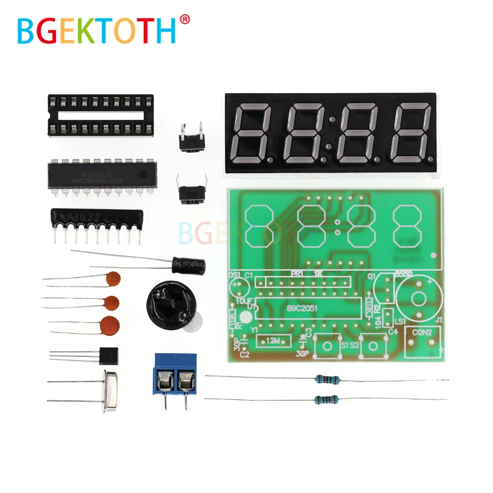 Высокое качество C51 4 бита электронные часы электронный производственный Набор DIY наборы C51 электронные часы