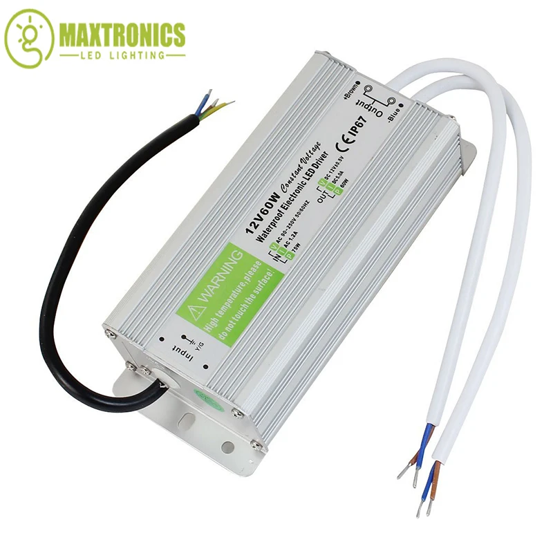 Wholesale price 12V 60W Waterproof Electronic LED Driver Transformer Power Supply AC to DC Switch for 3528 5050 Strip light | Освещение