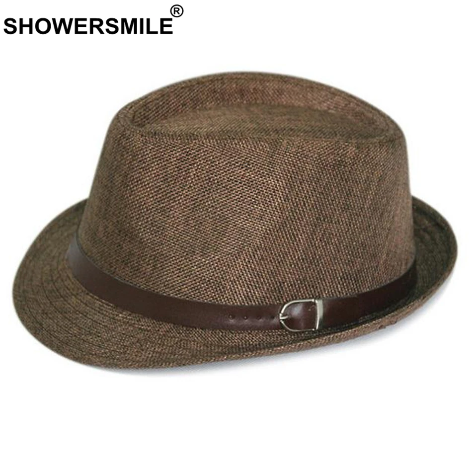 white linen fedora hat