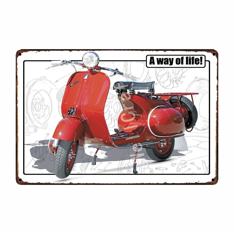 [WellCraft] Lambretta двигательные металлические знаки для дома, отеля, настенные таблички, железная живопись, клубный магазин, классический винтажный декор, 20*30 см FG-204 - Цвет: WA 1766