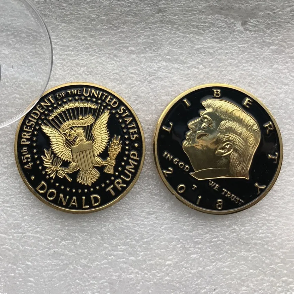 

America 45th President Donald Trump Gold Plated Commemorative Coin Novelty Token Jun21_25