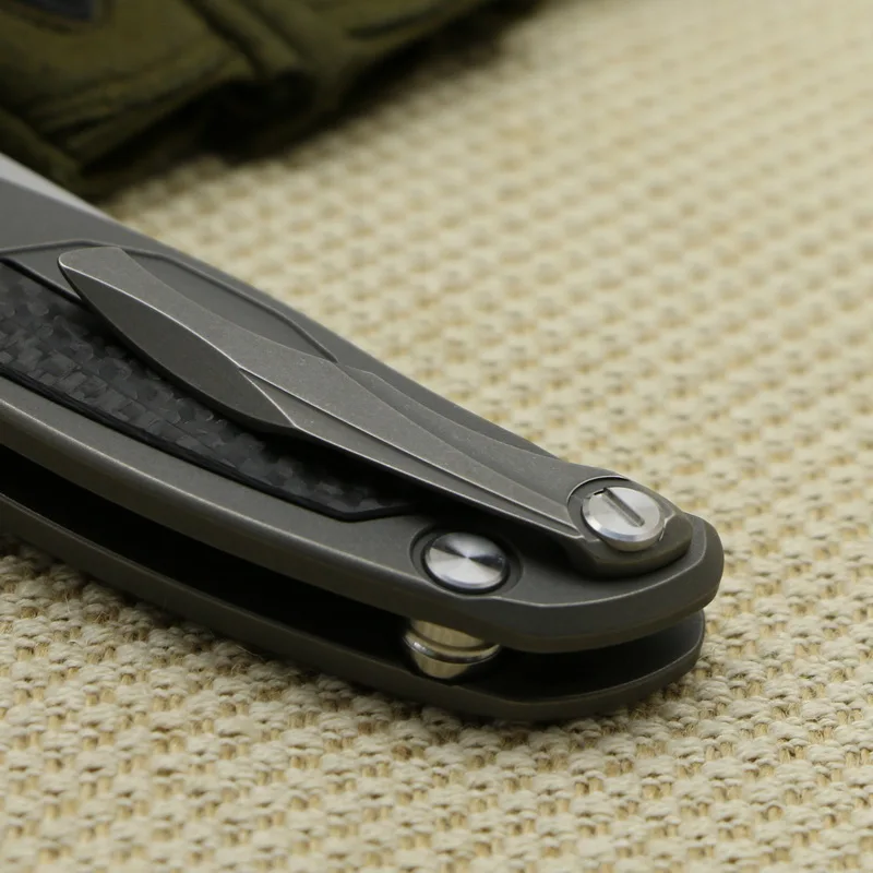 Зеленый шип F95CF Флиппер складной нож титановый подшипник углеродное волокно или G10 Ручка Открытый Кемпинг Охота карманный нож EDC инструменты
