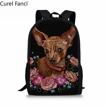

2020 New Chihuahua Kids Backpack Schoolbag For Girls Cute Printing Mochila Women School Book Bag Korean Style Satchel Curel Fanc