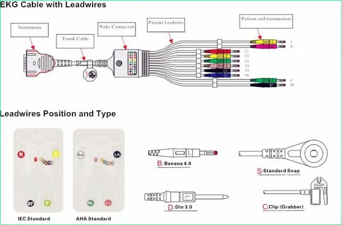 Eletrocardiograma Nihon Kohden 9130 К 9110 ЭКГ кабель 10 ЭКГ кабель 15-контактный разъем кнопки приводит на терминал