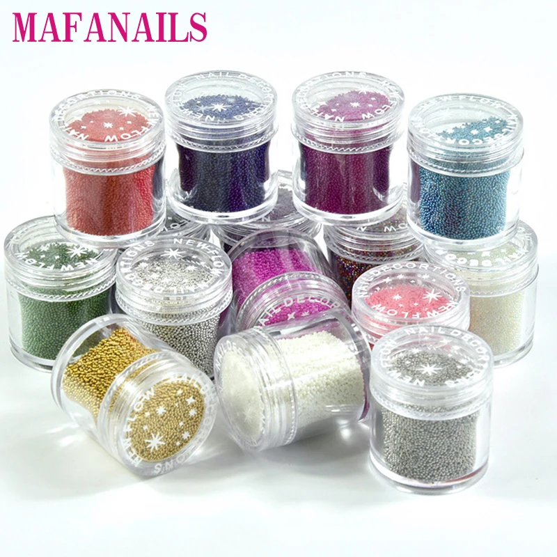 

1 Box 0.6-1MM sprinkles Fake Sugar Caviar Microbeads Round Nail Art Glass Bead Rhinestone for Nails Micro Bubble Beads Supplies