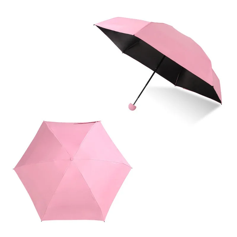 Super Mini Capsule Umbrella Windproof 5 fold Manual Sunny Umbrella Women Clear Pocket Anti-UV Umbrella Rain for Child Adult