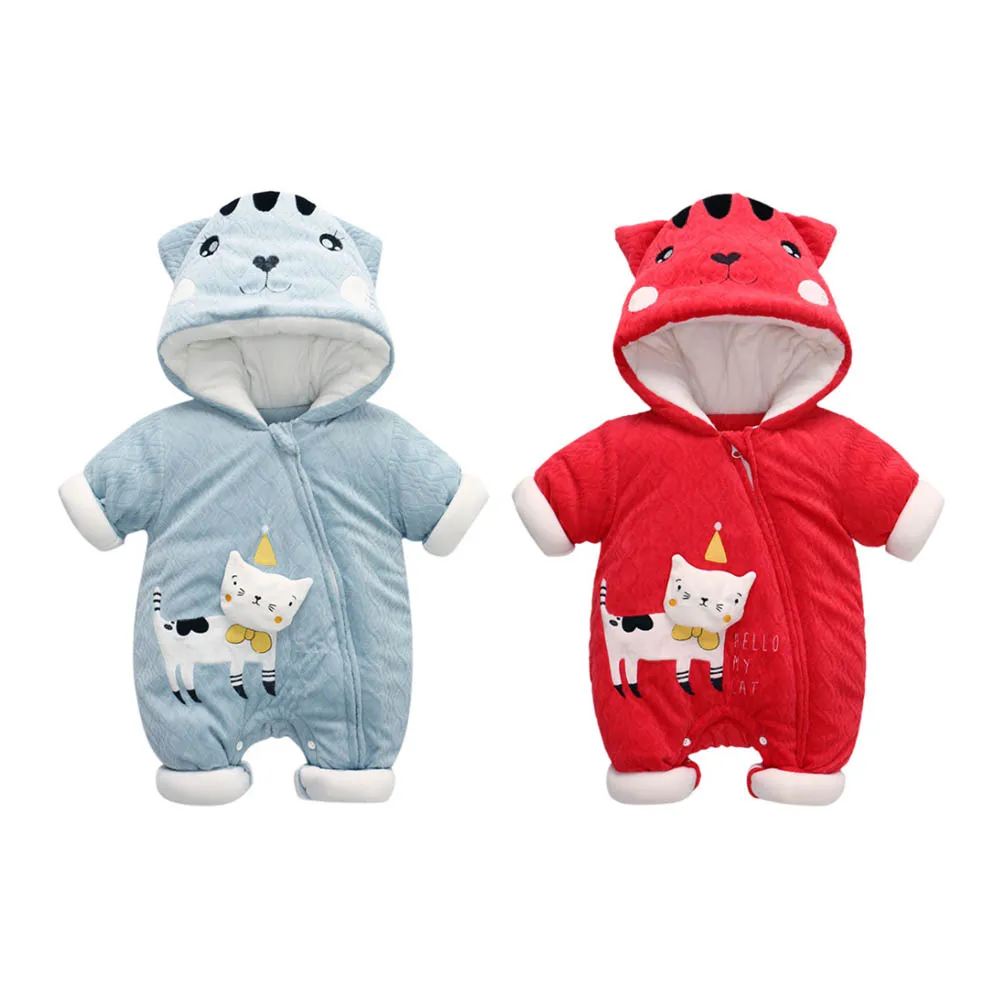 

Toddler Velvet Cotton Clothing Baby Boys Girls Rompers Winter Newborn Baby Long Sleeve Warm Hoodies Jumpsuits for Baby