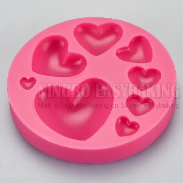 

Multi 8 Heart Silicone Mould Cupcake Wedding Cake Decorating Mold For Fondant Fimo Gum Paste Sugar Candy Chocolate