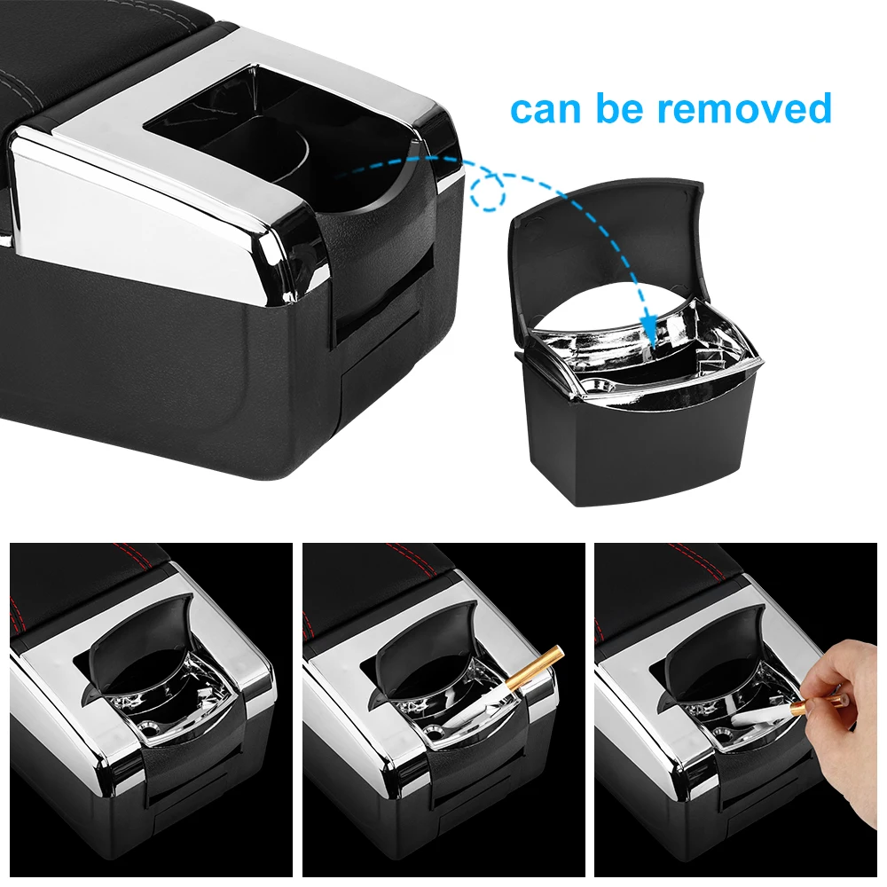  Universal Armrest Box Central Container Storage Box PU Leather Armrest Box Car Styling Accessories 