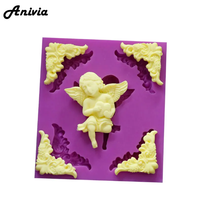 

3D Picture Frame Angel Silicone Mould, Sugarcraft, Fondant, Chocolate, Cake Topper, random colors
