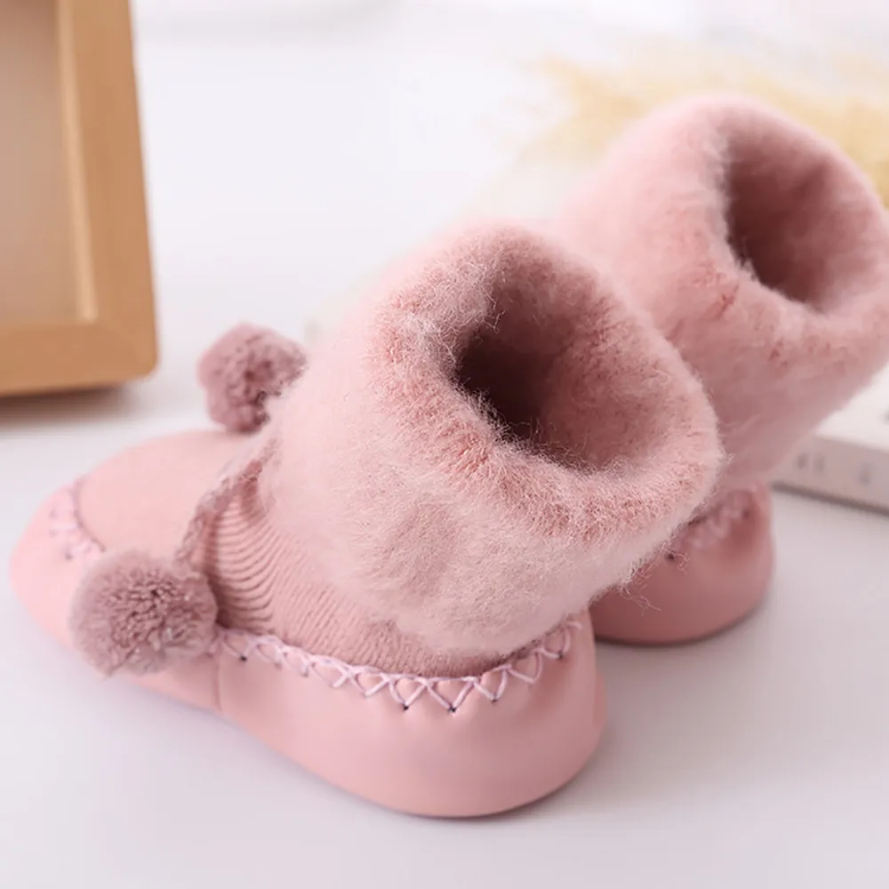 Infant Baby Boys Girls Solid Knit Floor Socks Toddler Kids Winter Warm Cotton Floor Socks Children Anti-Slip Fashion Step Socks