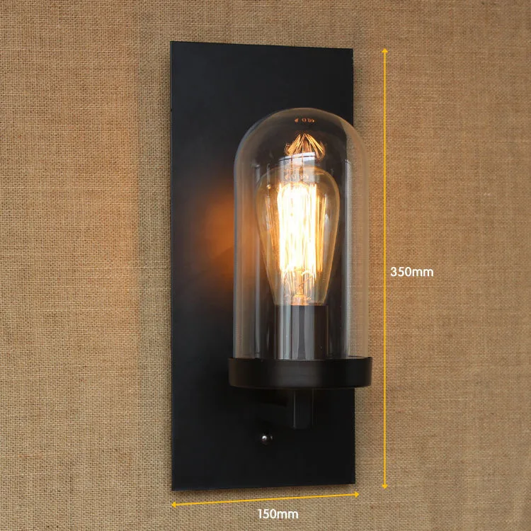 Antique Matte Black Lantern Outdoor Wall lamp Sconce 8